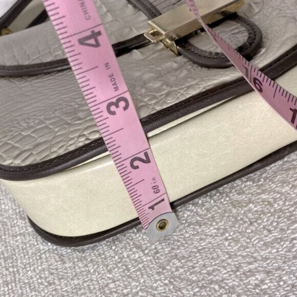 Vintage Reptile Embossed Faux Leather Purse Handbag Shoulder Bag - Picture 14 of 16